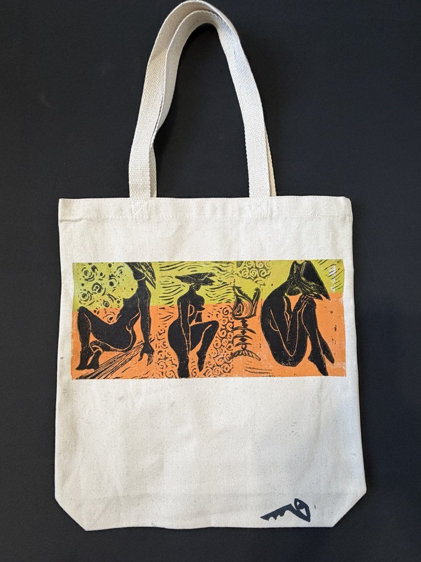 Bolso artístico con estampado de figuras